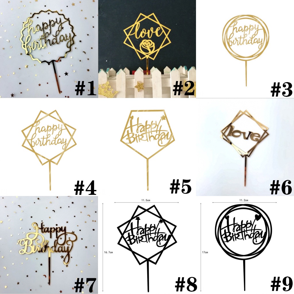 9 Loại Chữ Happy Birthday Trang Trí Bánh Kem Bằng Acrylic#8