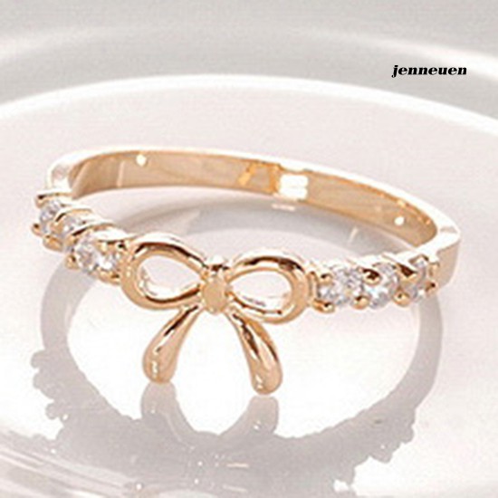 Nhẫn Hợp Kim Đính Đá Hình Nơ Xinh Xắn Cho Nữ