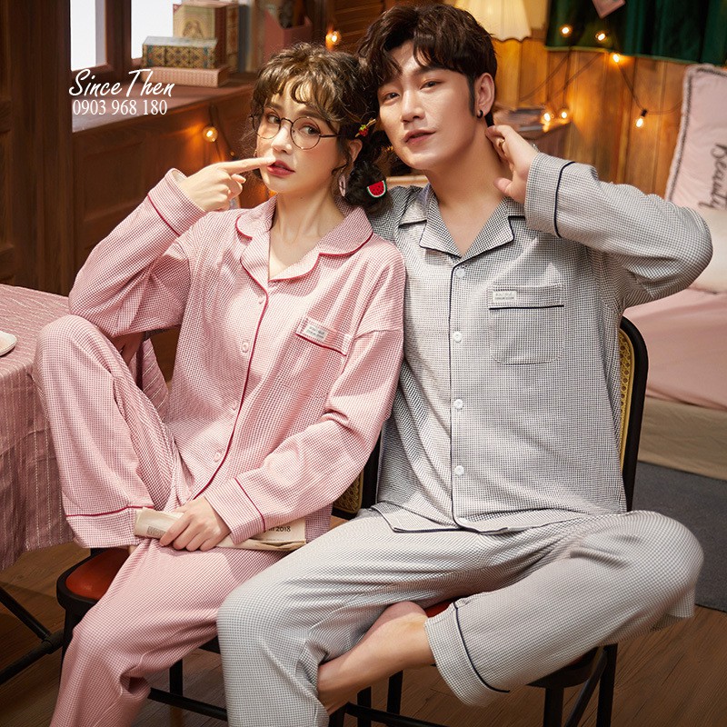 Đồ ngủ đôi nam nữ mặc nhà cho vợ chồng mới cướ, Pyjama dài tay nam nữ đẹp - Since Then