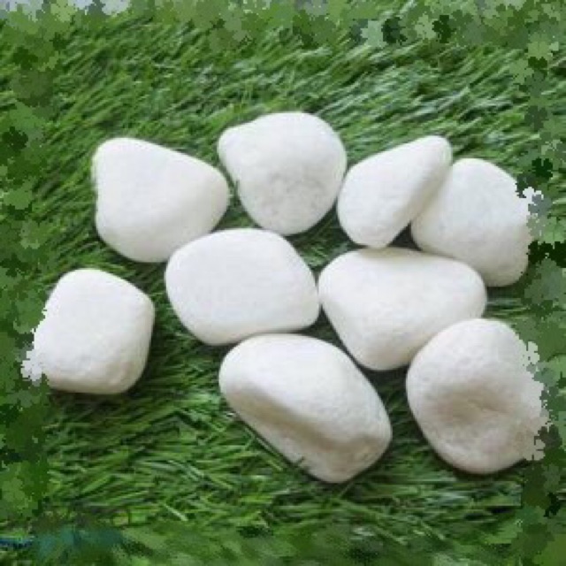 Sỏi trắng trang trí tiểu cảnh, bể  , lối đi (Túi 500 gr) ! Size 1-3 cm / viên