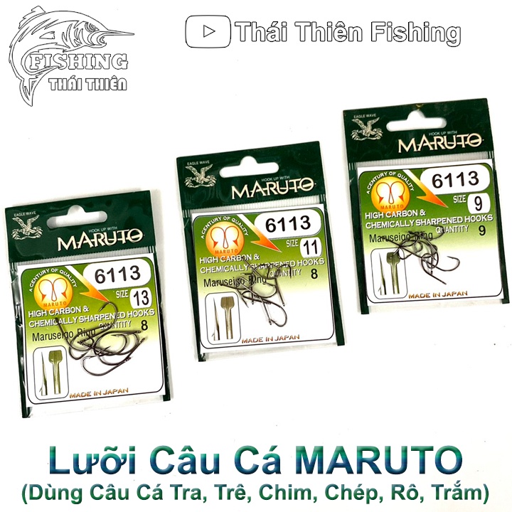 Lưỡi Câu Cá Maruseigo Maruto 6113 Chất Liệu Carbon Siêu Cứng Dùng Câu Cá Chép Rô Phi Mè Tra Trê Chim