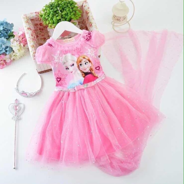 Váy công chúa elsa + phụ kiện