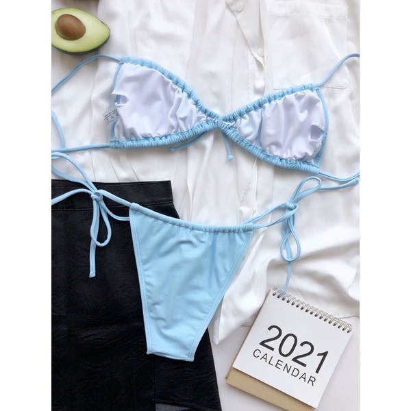 Bikini hai dây dáng áo dẻ quạt tôn vòng 1 2M0064
