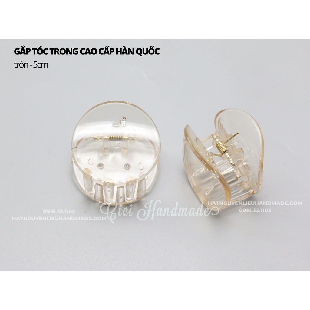 Phôi kẹp ngoạm nhựa trong cao cấp Hàn Quốc Cici Handmade hạt cườm nguyên liệu tự làm kẹp tóc cô dâu đính kết