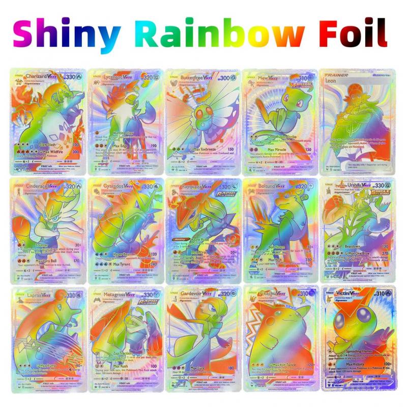 11 Thẻ Bài Pokemon Vàng Lá Màu Cầu Vồng Sưu Tầm Rare Quà Tặng Cho Trẻ Em