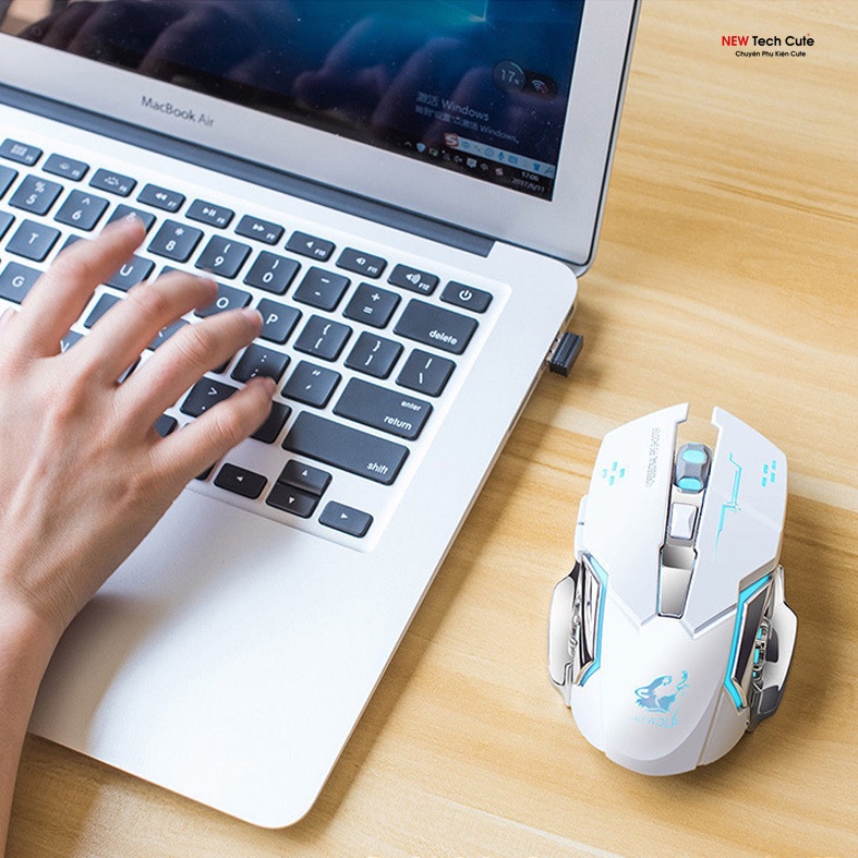 Chuột không dây, Chuột máy tính chuyên GAME Wolf X8 PRO NÂNG CẤP Wireless 2.4GHz Siêu Víp 2021 Tự động đổi màu sắc