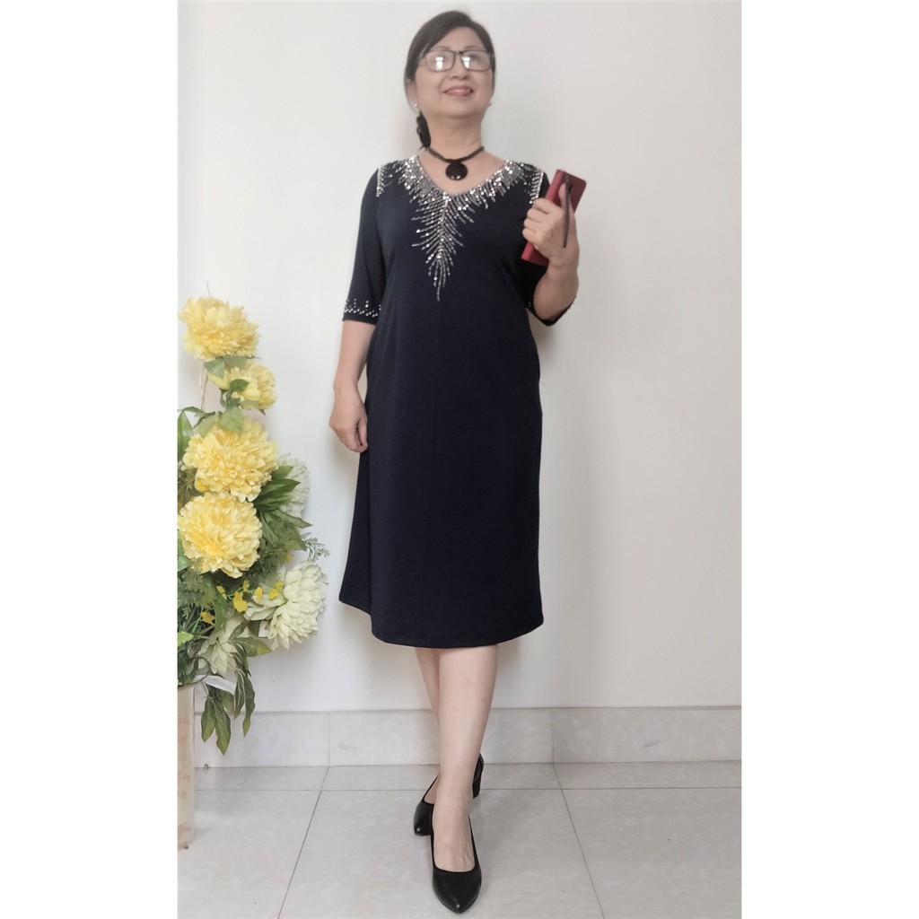 Váy Đầm Trung Niên Kết Đá Sang Trọng (45KG - 90KG) | BigBuy360 - bigbuy360.vn