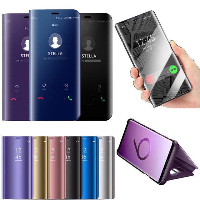 Ốp lưng nắp gập mặt kính thời trang dành cho Samsung J5 J7 Prime