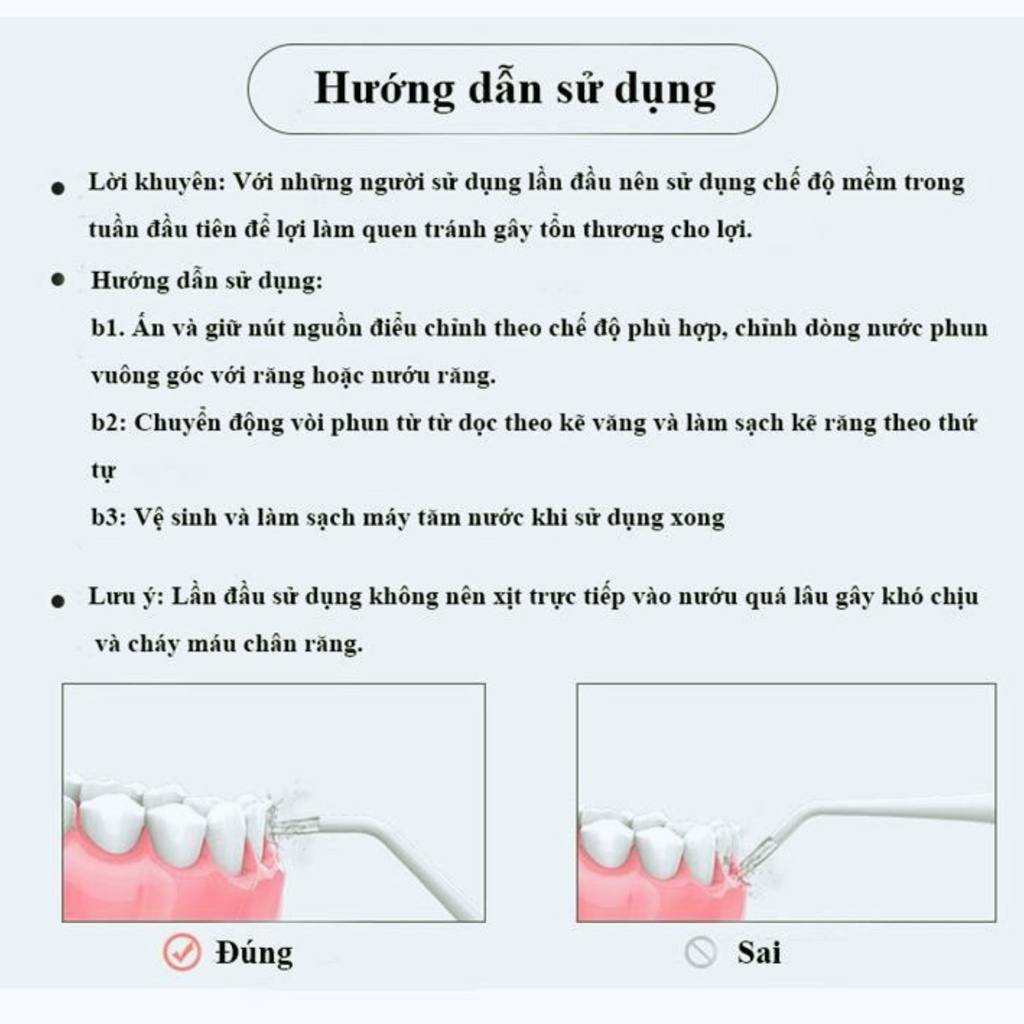 Máy tăm nước công nghệ chống nước vệ sinh răng miệng siêu sạch ,chính hãng Oral Irrigator