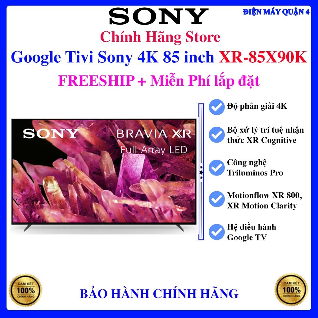 Google Tivi Sony 4K 85 inch XR-85X90K