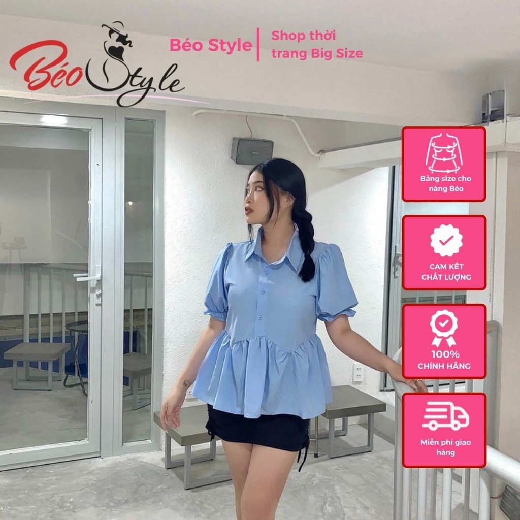 Áo sơ mi công sở bigsize dáng babydoll che bụng siêu đỉnh AKBS031
