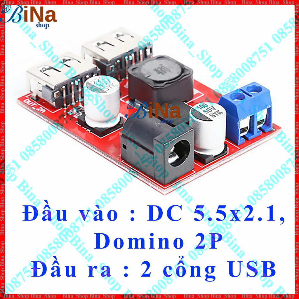 Mạch hạ áp 6-40V ra 5V2A chế sạc dự phòng