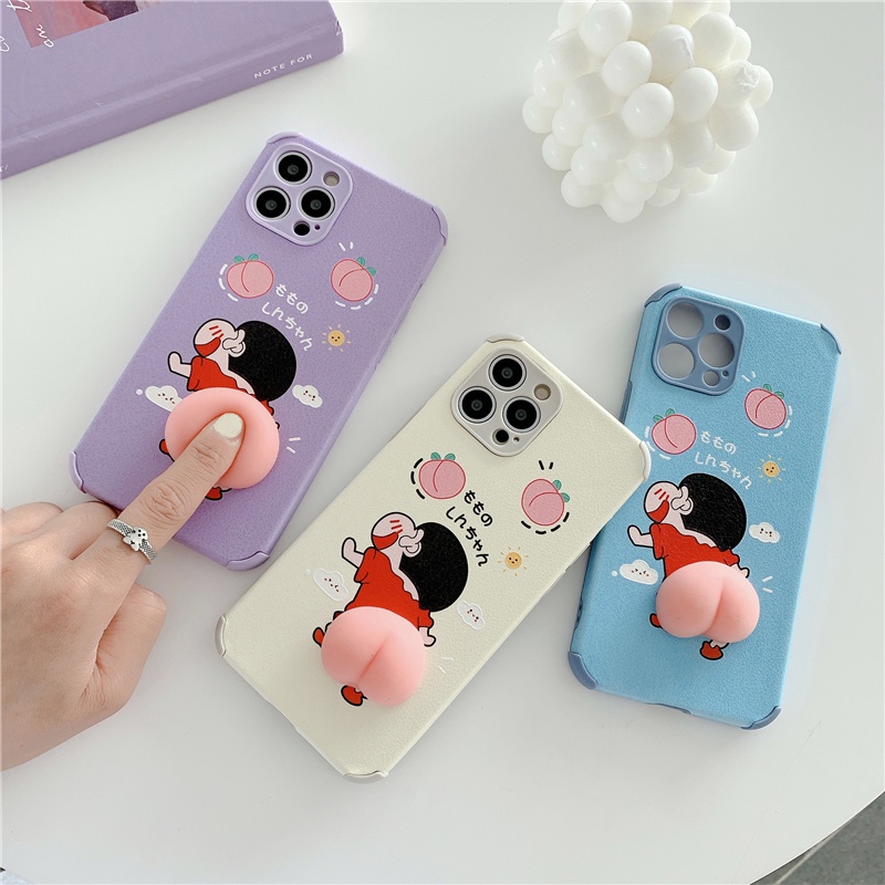 iPhone case 3D cute Crayon Shin-Chan Leather TPU case vỏ điện thoại mềm dễ thương for iphone 7 8 7plus 8plus iX XR XSMAX phone case