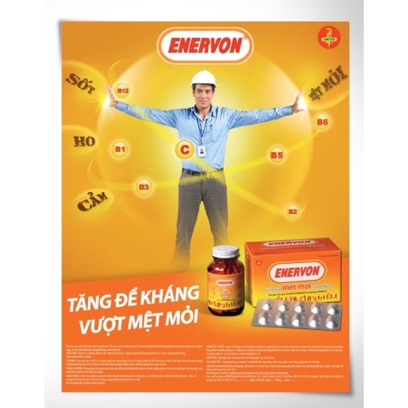 [Chính hãng] ENERVON C Với Vitamin C Và Vitamin B Complex Hỗ Trợ Tăng Cường Sức Đề Kháng Cho Cơ Thể Hộp 100 Viên