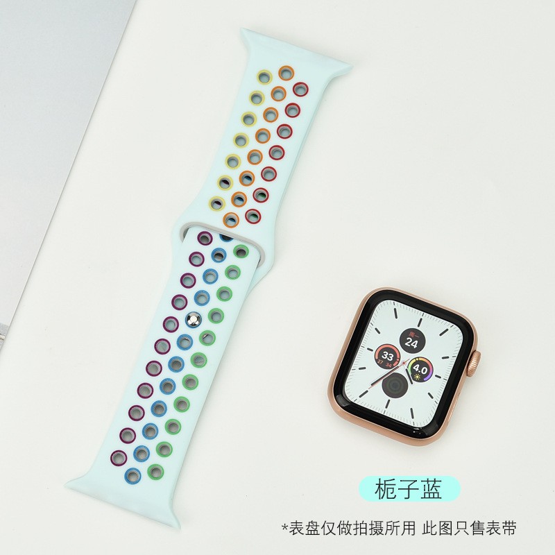 Dây Đeo Silicon Hai Màu Cho Đồng Hồ Thông Minh Apple Watch 1 / 2 / 3 / 4 / 5 / 6