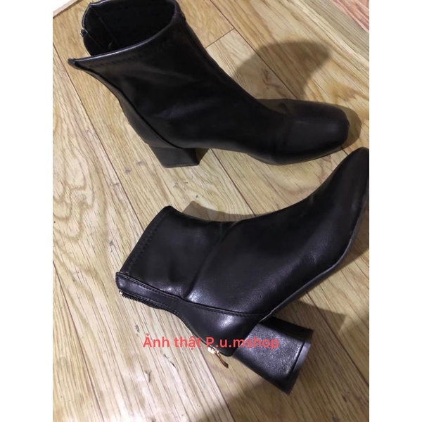 Giày Bốt Đế Vuông Khoá Sau Mã9933