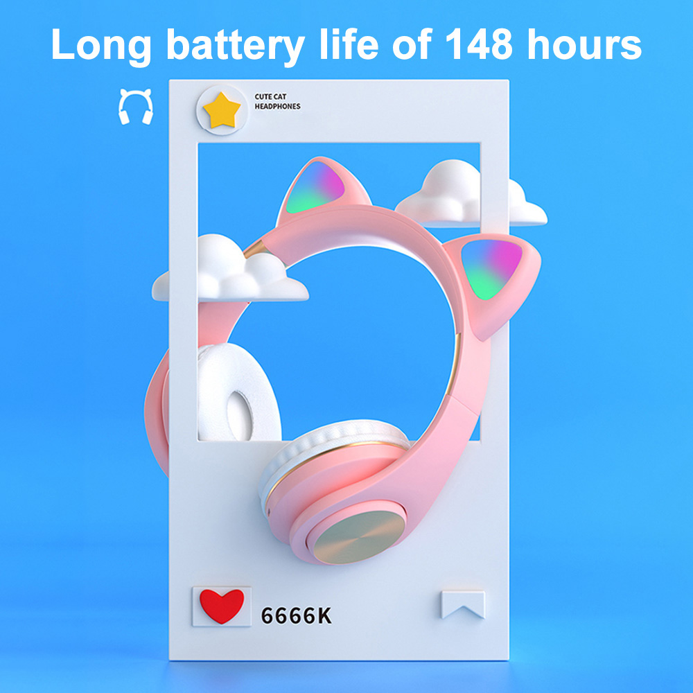 Tai nghe chụp tai chơi game chuyên dụng thiết kế phối tai mèo đáng yêu có thể gập gọn cho PS4/Xbox One | BigBuy360 - bigbuy360.vn
