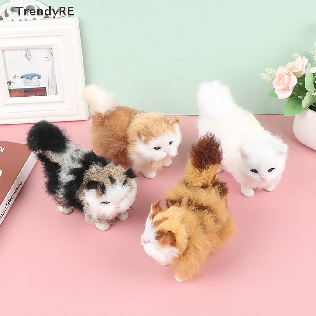Trendy Rabbit hair Plush Cat Toys Kids Plush Stuffed Cat Doll Baby Toy Gift home Decor RE