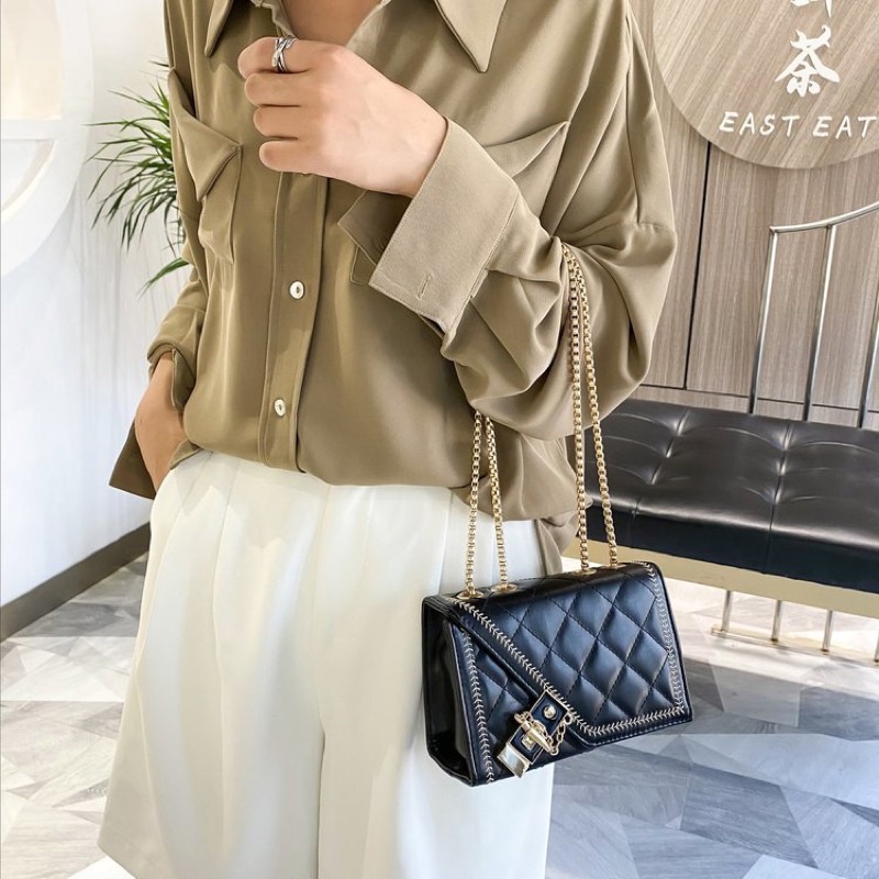 Túi Đeo Chéo, Vai Dây Xích Bản Khóa Cài ( KCG100)