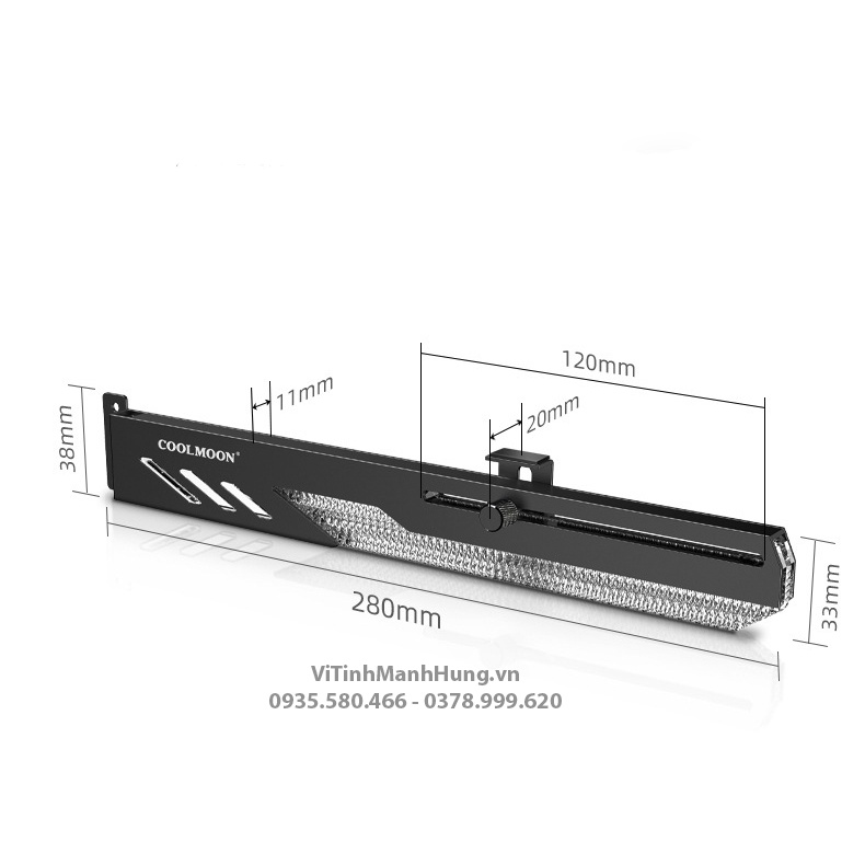 Thanh đỡ VGA CoolMoon GT8, Led ARGB, đồng bộ Hub CoolMoon hoặc Mainboard.