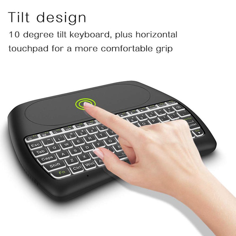 2.4Ghz Mini Wireless Keyboard Full Screen Mouse Touchpad Handheld Remote Control With Colorful Led Backlight For Android Tv Box Smart Tv Pc Notebook Laptop More