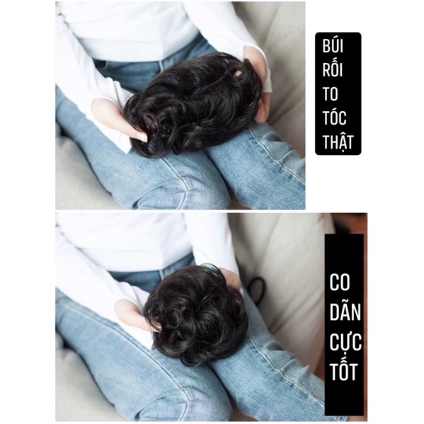Tóc giả búi xoăn ❤️ TÓC THẬT 100% ❤️ tóc thật cao cấp