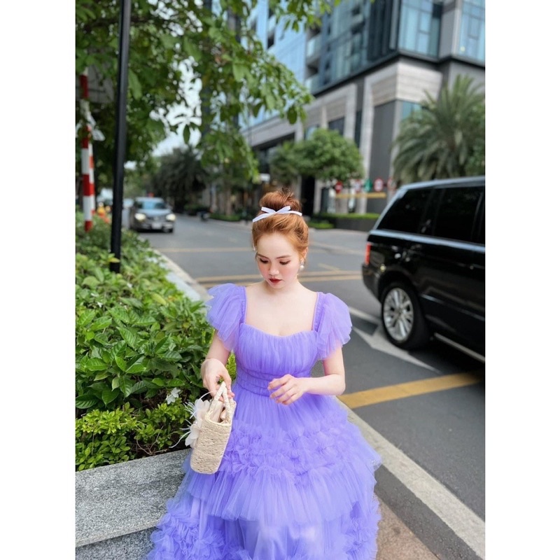 Đầm maxi sống ảo lưới tầng cánh tiên đẹp xuất sắc kèm ảnh thật bà video
