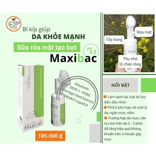 Sữa rửa mặt tạo bọt Maxibac pH5.5 chai 100ml