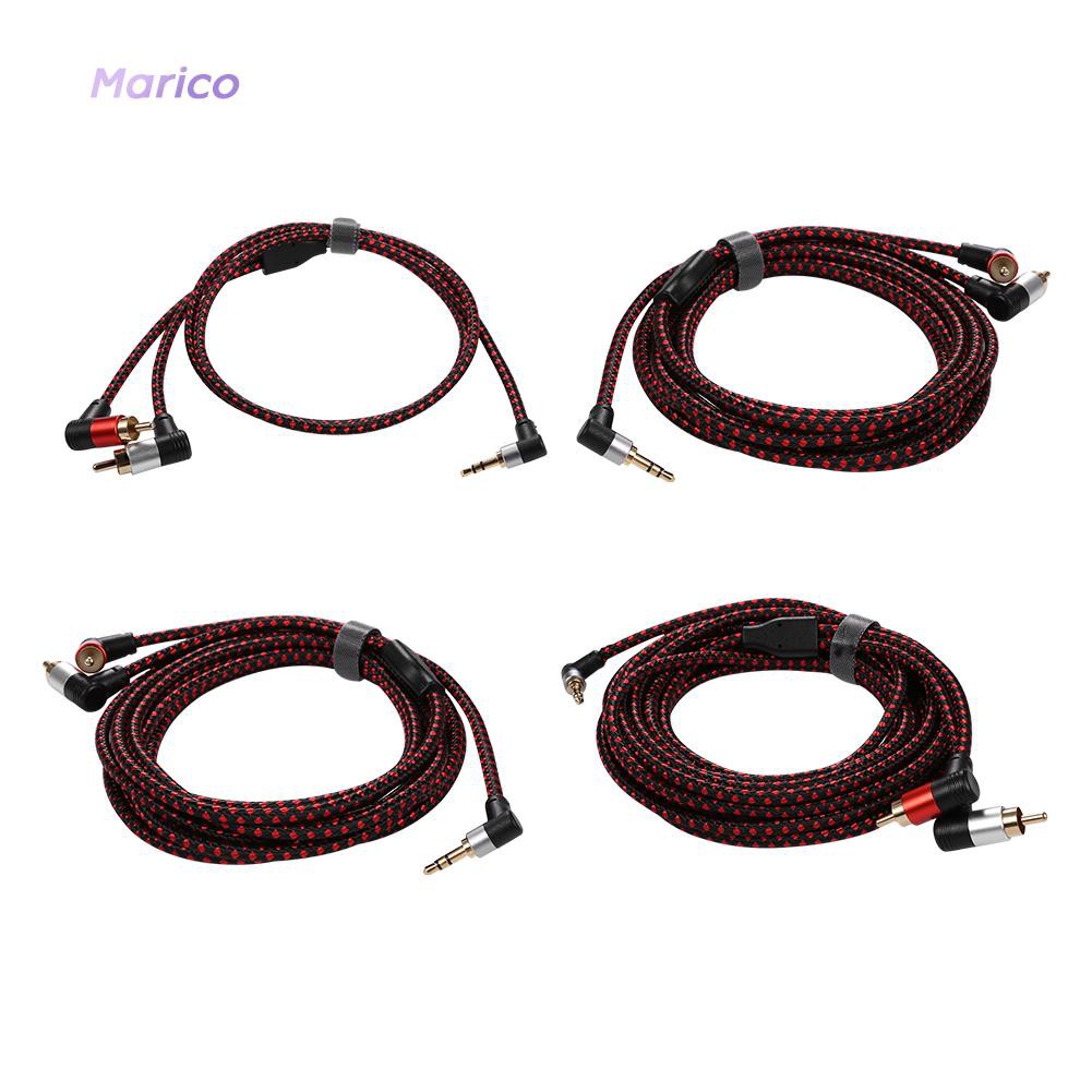 Dây Cáp Chia Cổng Âm Thanh 3.5mm Thành 2 Rca Đầu Cắm Rca Góc Vuông 90 Độ