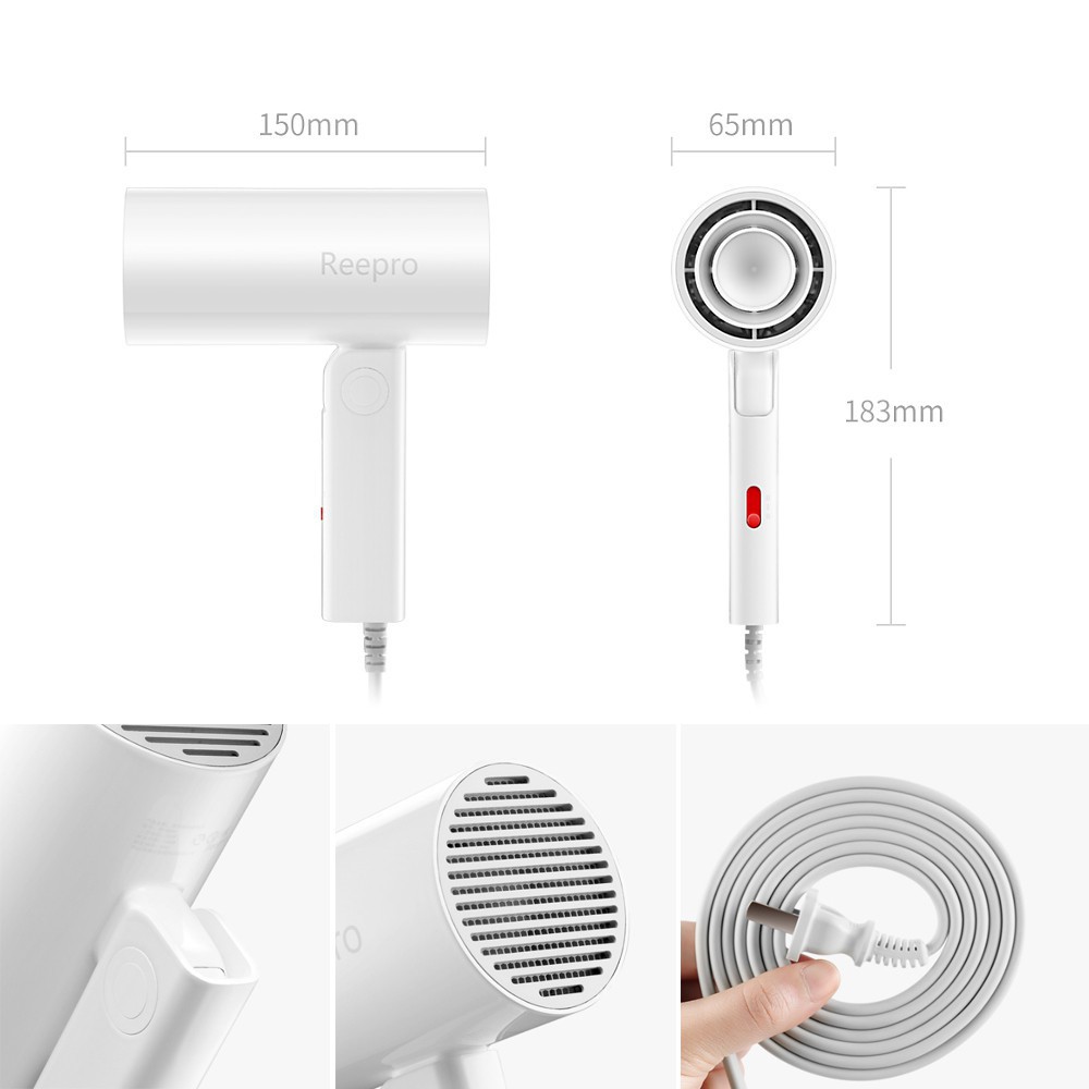 Máy sấy tóc tạo ion âm Xiaomi Reepro 1300W nhanh khô tiện dụng