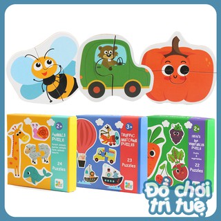 Đồ chơi trí tuệ Bộ ghép hình gỗ thông minh hơn 22 chi tiết theo chủ đề cho bé