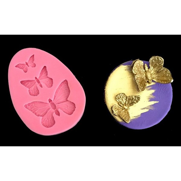 Khuôn silicon 3D 3 con bướm