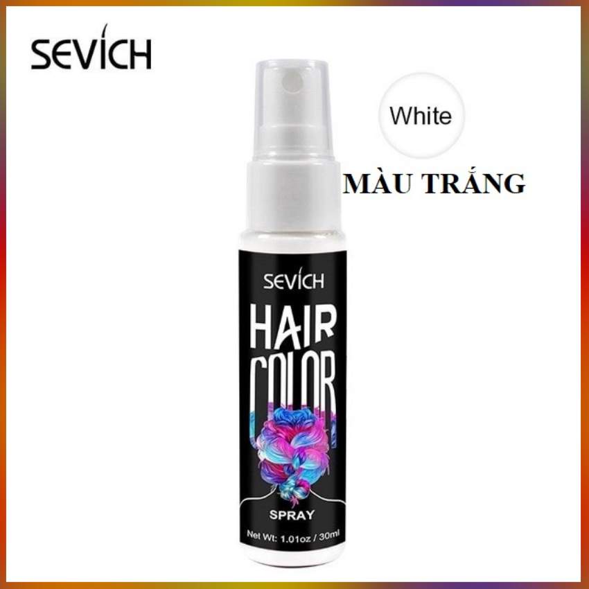 Chai Keo Xịt Đổi Màu Tóc Màu Trắng Tạm Thời Sevich 30ml/Chai Cá Tính Kết Hợp Giữ Nếp Tóc