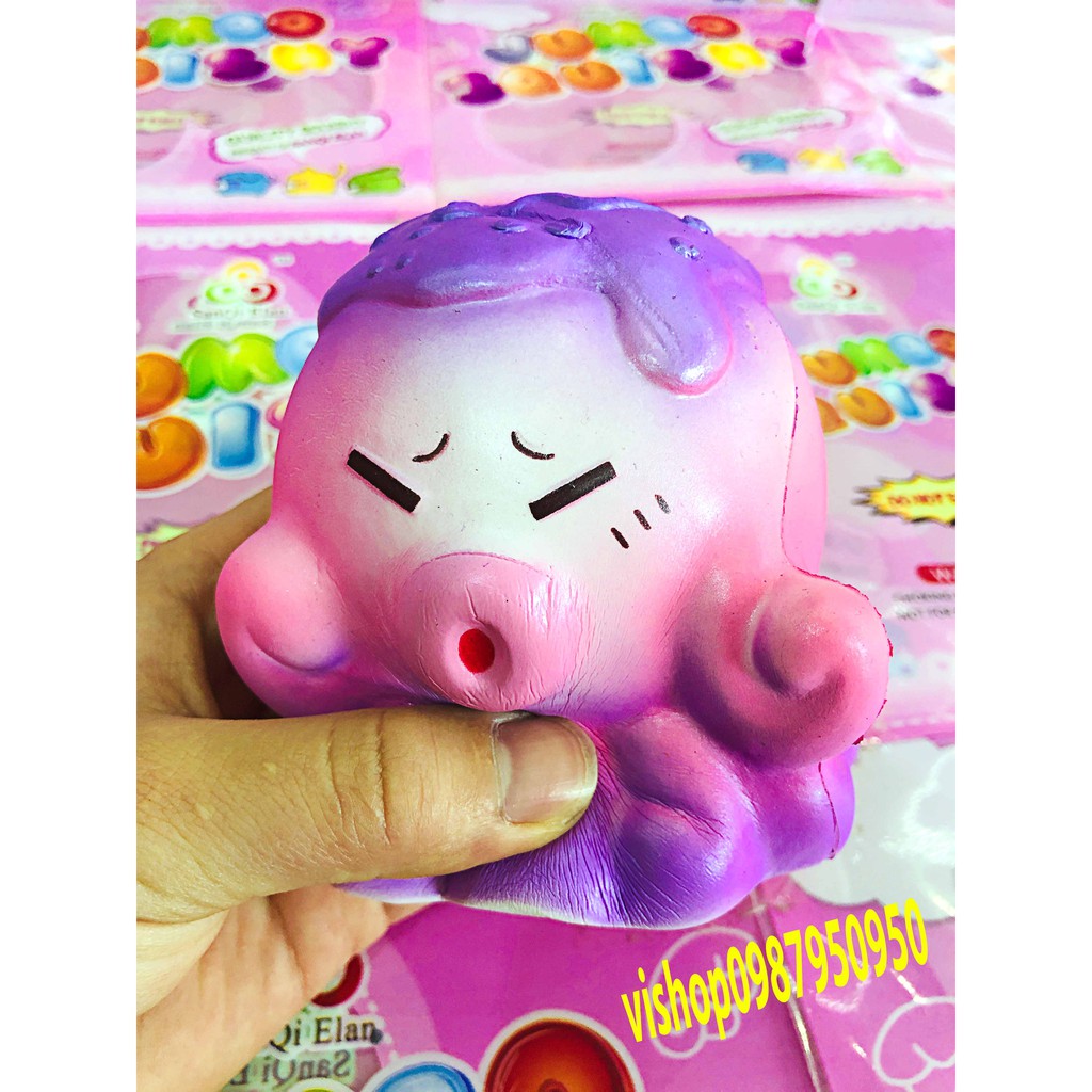 squishy bạch tuộc mồm lỗ kèm bao bì chính hãng