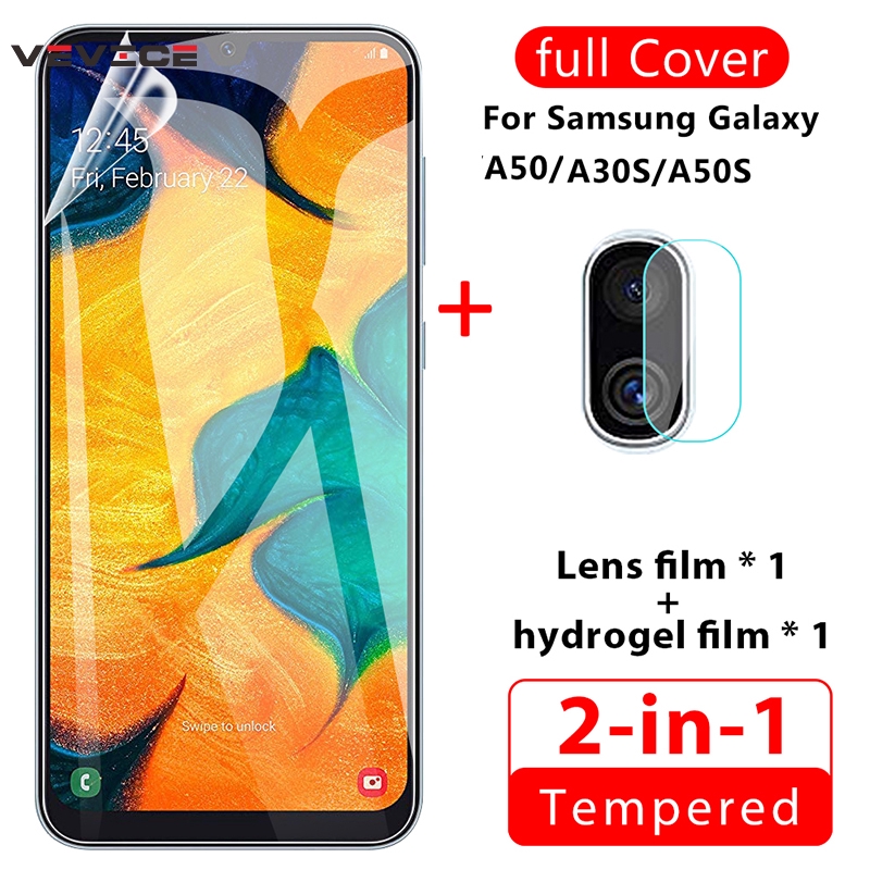 2 in 1 Camera Lens Screen Protector +Hydrogel Film For Samsung Galaxy A51 A71 S20 S10 S9 S8 Plus S10E Note 8 9 A30S A50S