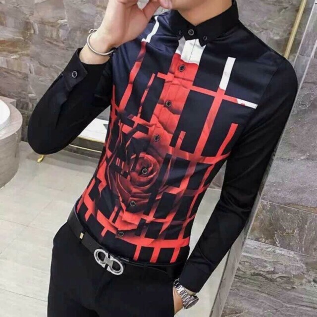 Sơ mi nam body họa tiết 3D