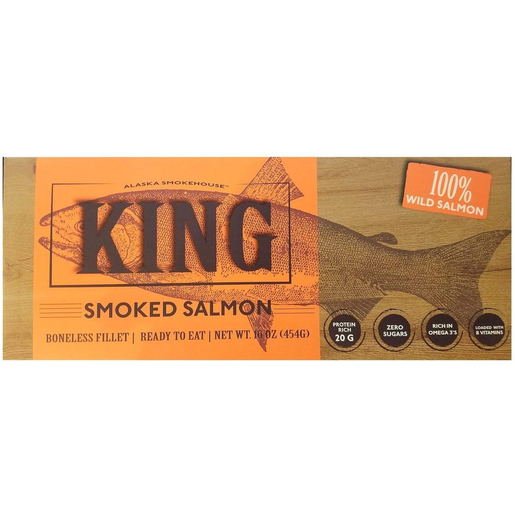 [DATE 9/2025] Fillet cá hồi xông khói Alaska Smokehouse Smoked King Wild Salmon Fillet 454G