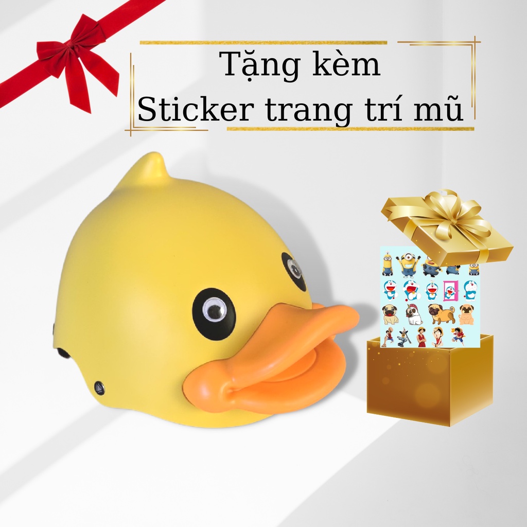 Mũ bảo hiểm Vịt 3D siêu cute đủ màu đủ size NAPOLI - Nón vịt  3D cao cấp bảo hành 12 tháng