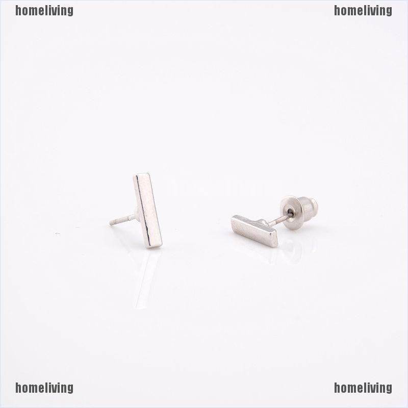 Khuyên tai kim loại chữ T đơn giản thời trang cho nữ