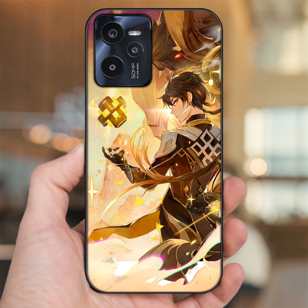 Ốp lưng Realme C35 viền đen in hình Zhongli Genshin Impact