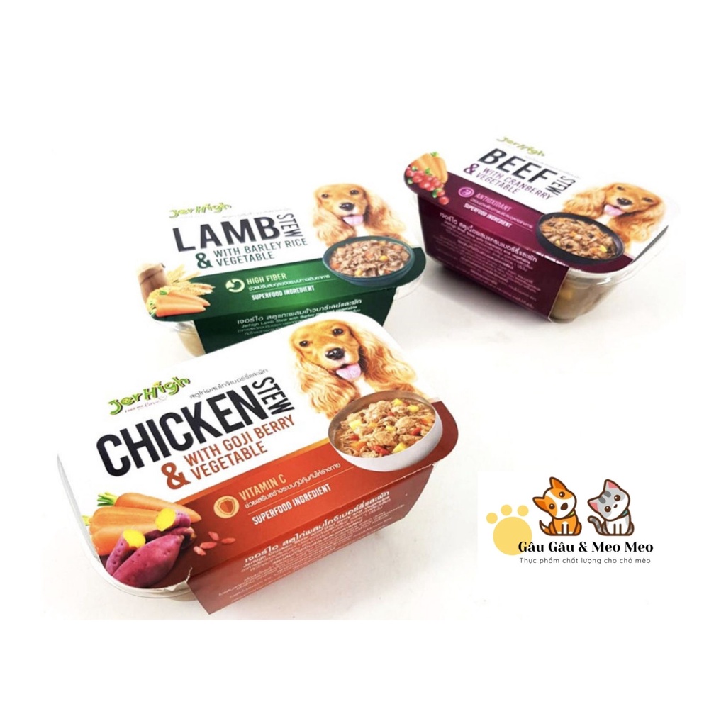 JERHIGH STEW THỊT HẦM VÀ RAU CAO CẤP CHÓ Hộp 200g