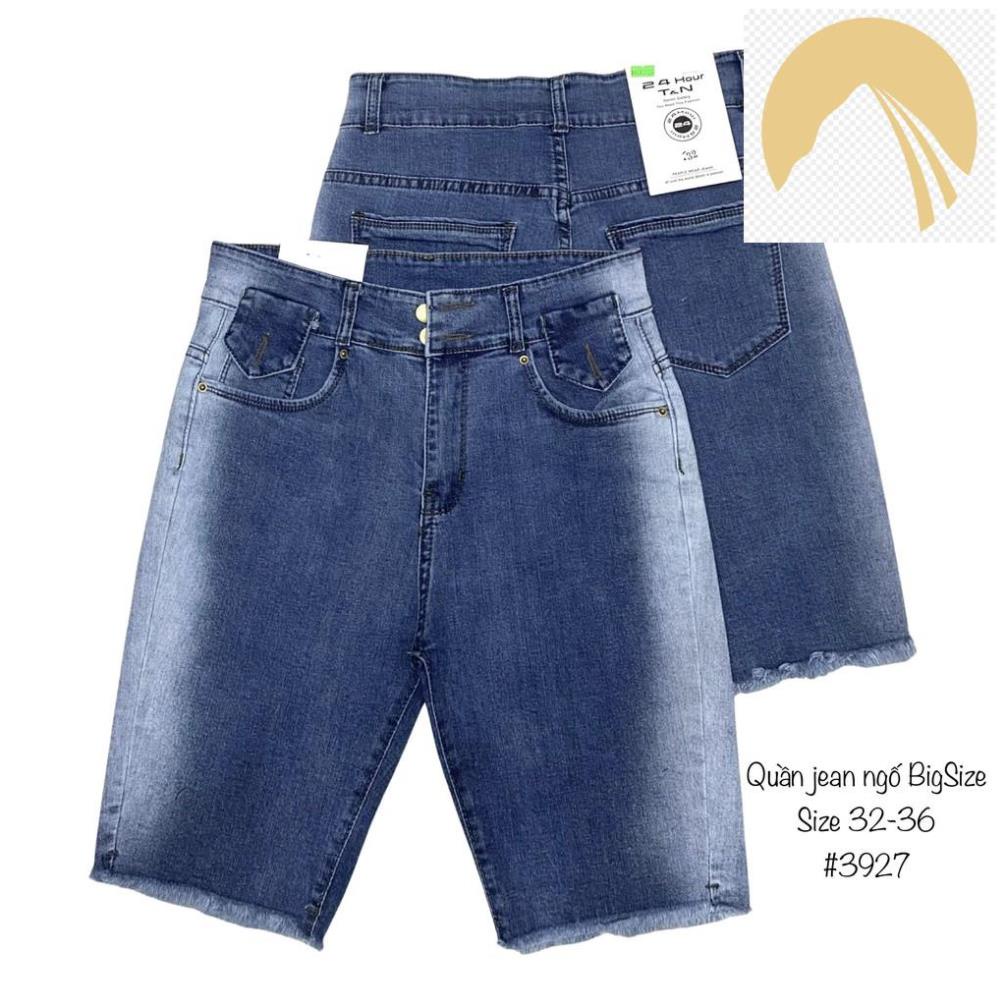 👘 Quần jean ngố / lửng BIG SIZE lưng cao, co dãn mạnh rách kiểu LOANG MÀU đẹp dành cho người béo 👘