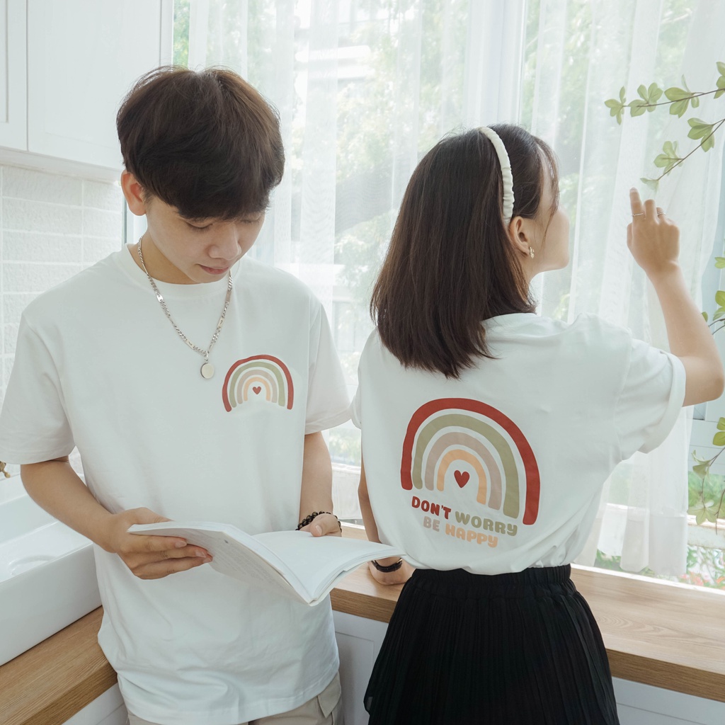 Áo đôi chất đẹp/ Áo đôi basic/ Áo đôi cotton 100%/ Áo đôi cute/ Rainbow 2