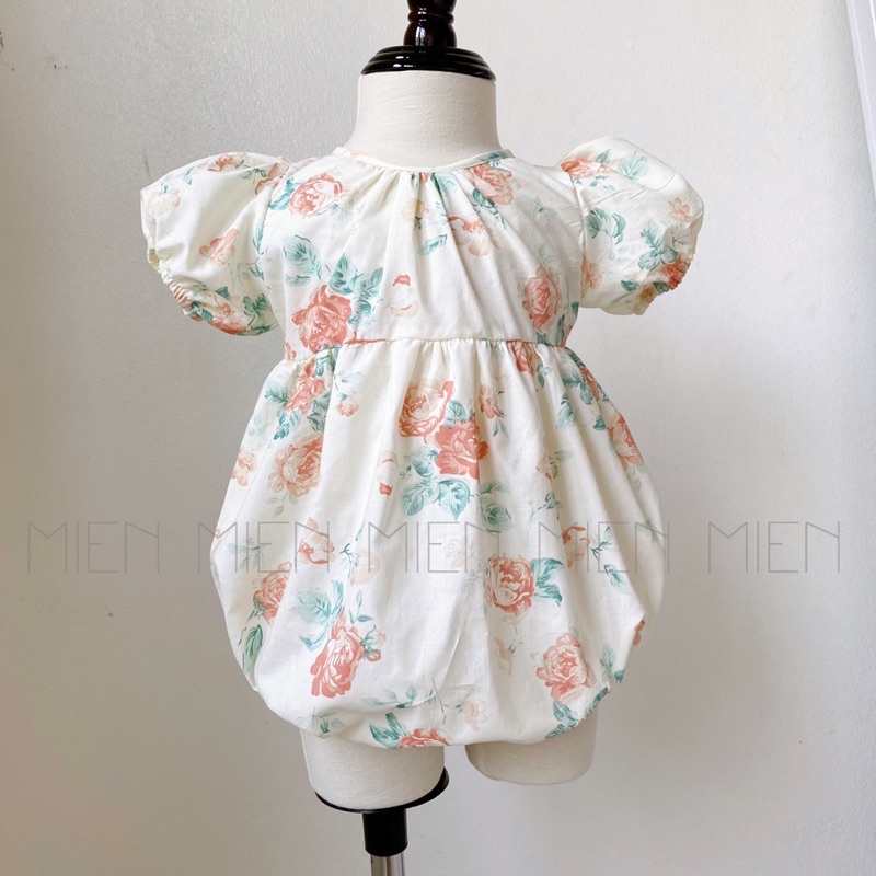 (R10) Bodysuit cổ nhún tay bồng cho bé gái MIEN