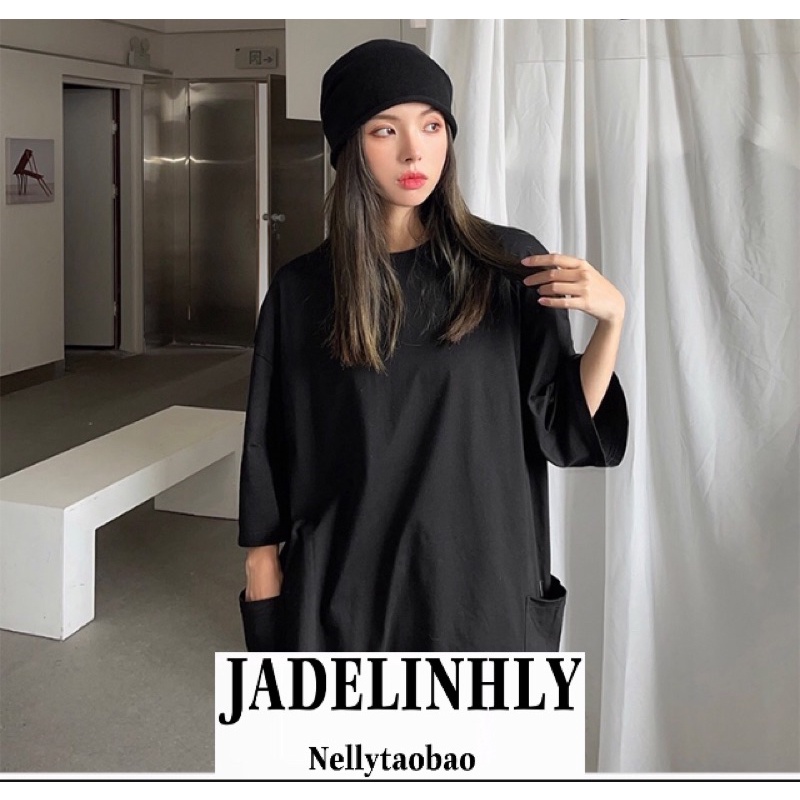 Áo phông nelly sale (có sẵn) trơn 2 túi hông