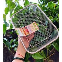 Rổ lưới bằng inox không gỉ hình chữ nhật đựng rau củ quả thoát nước tốt, rất chắc chắn đẹp mắt