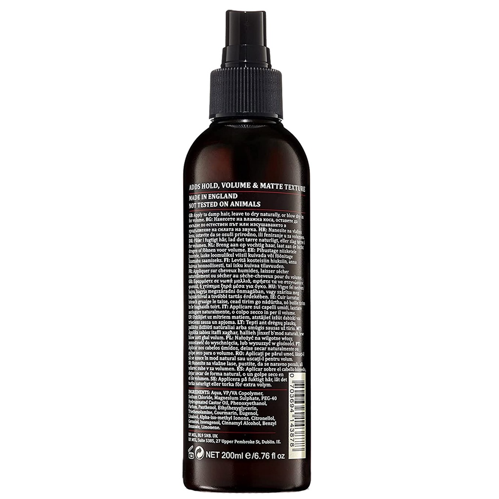 Xịt tạo phồng giữ nếp Dapper Dan Sea Salt Spray 200ml