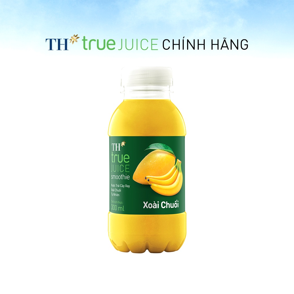 Thùng 24 chai nước trái cây xay xoài chuối tự nhiên TH True Juice 300ml (300ml x 24)