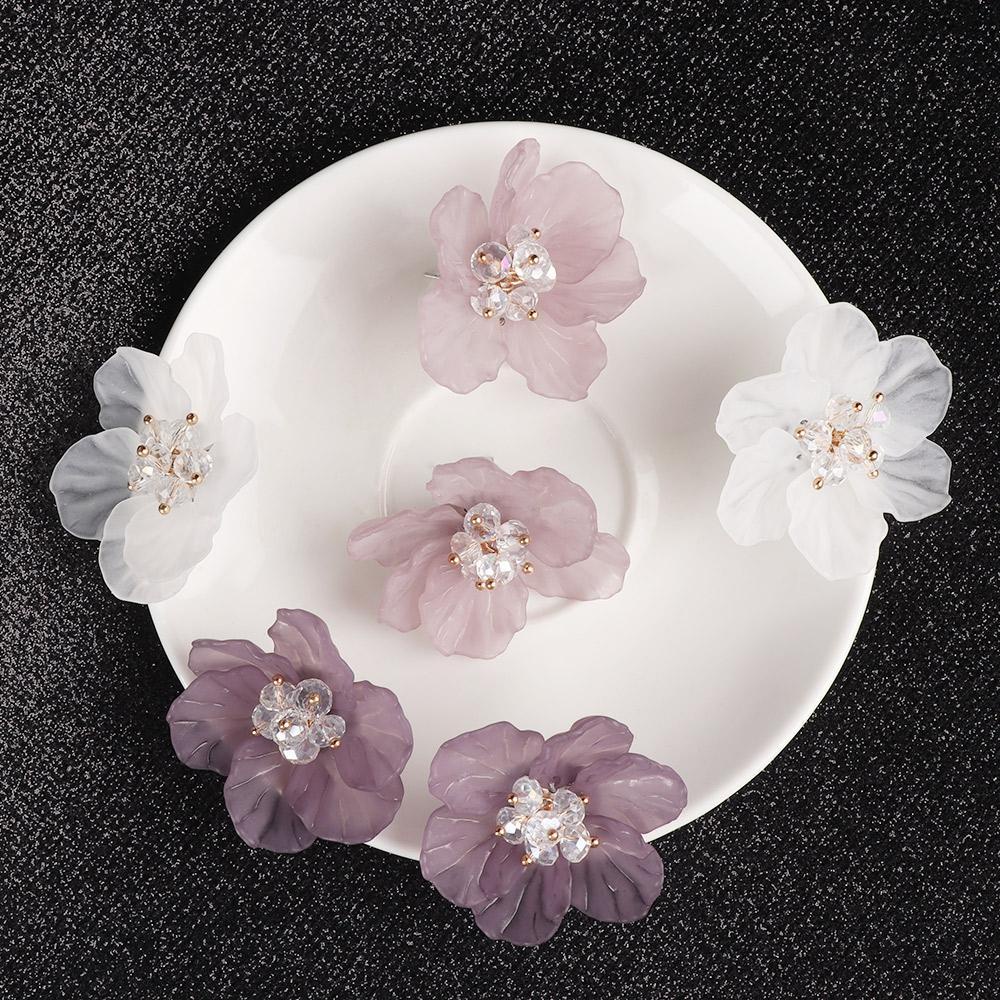 Bông Tai Hình Cánh Hoa Bằng Acrylic Phong Cách Vintage Thanh Lịch