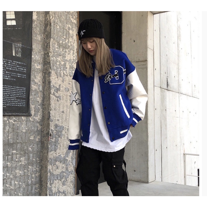 Áo Bomber - Jacket Vasity tay da chất dạ Dont Cower LOẠI 1